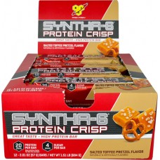 BSN Syntha-6® Protein Crisp Bar Salted Toffee Pretzel -- 12 Bars