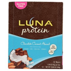 Clif Luna Protein Bar Chocolate Coconut Almond -- 12 Bars