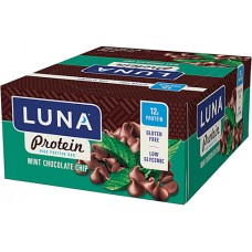 Clif Luna Protein Bar Mint Chocolate Chip -- 12 Bars