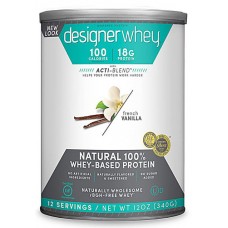 Designer Protein Premium Natural Whey Protein Powder French Vanilla -- 12 oz
