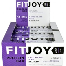 FitJoy Protein Bar Chocolate Iced Brownie -- 12 Bars