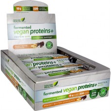 Genuine Health Fermented Vegan Proteins plus Protein Bars Digestive Support Peanut Butter Chocolate -- 12 Bars