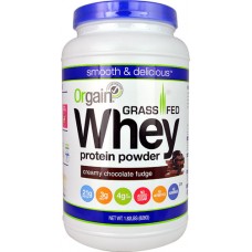 Orgain Grass Fed Whey Protein Powder Creamy Chocolate Fudge -- 1.82 lbs