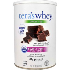 Tera's Whey Simply Pure Whey Protein rBGH Free Grass Fed Dark Chocolate Cocoa -- 24 oz