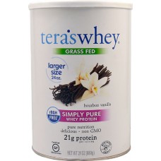 Tera's Whey rBGH Free Grass Fed Simply Pure Whey Protein Bourbon Vanilla -- 24 oz