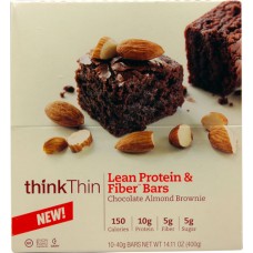 Think Products thinkThin Lean Protein & Fiber Bars Chocolate Almond Brownie -- 10 Bars