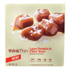 Think Products thinkThin Lean Protein & Fiber Bars Salted Caramel -- 10 Bars