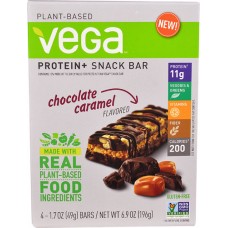 Vega Protein+ Snack Bars Chocolate Caramel -- 4 Bars