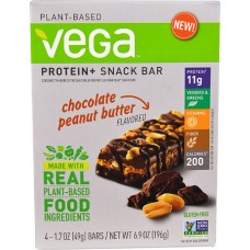 Vega Protein+ Snack Bars Chocolate Peanut Butter -- 4 Bars